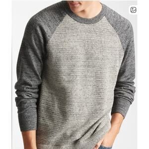 GAP mens colorblock gray raglan soft knit crewneck sweater, size XL, NWT